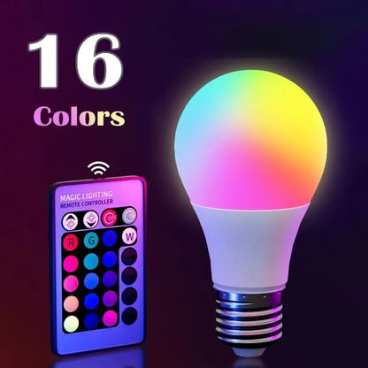RGB Color Changing LED Light Bulb with Remote Control & Adjustable Brightness