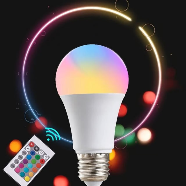RGB Color Changing LED Light Bulb with Remote Control & Adjustable Brightness