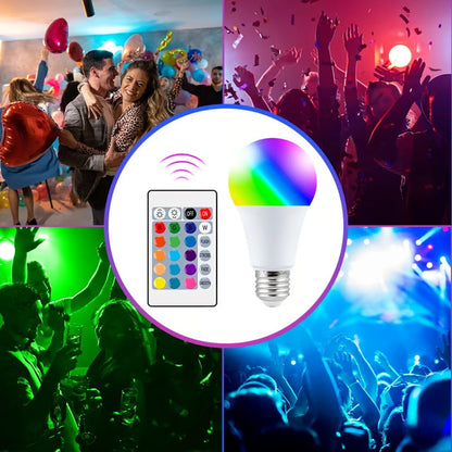 RGB Color Changing LED Light Bulb with Remote Control & Adjustable Brightness