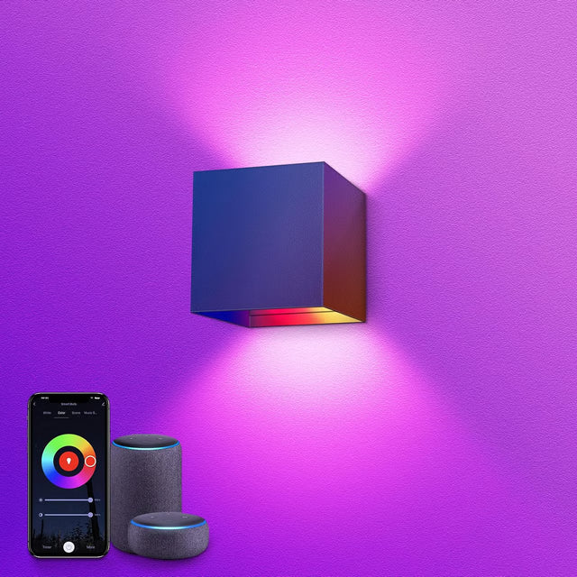 Smart RGB LED Wall Light with Adjustable Beam Angle & App Control