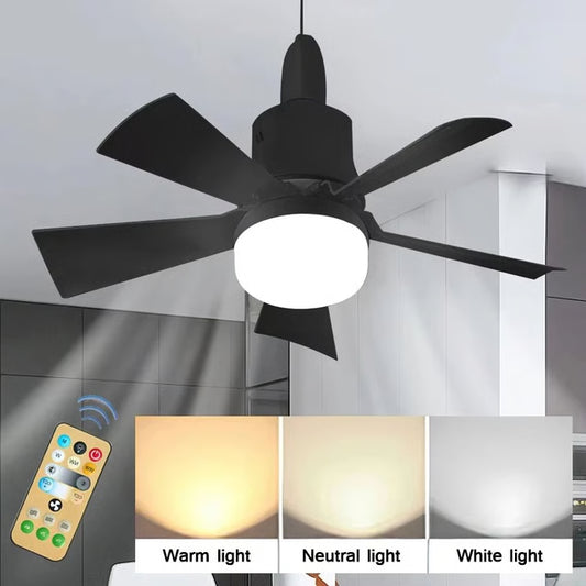 Modern Ceiling Fan with Dimmable LED Light & Remote Control