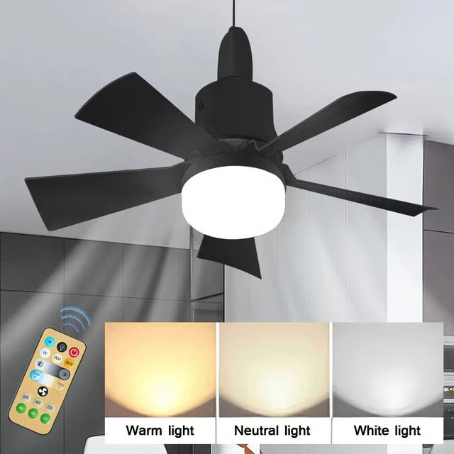 Modern Ceiling Fan with Dimmable LED Light & Remote Control