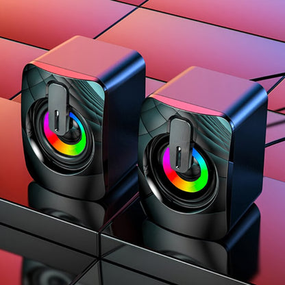 Premium LED Computer Speakers with High-Fidelity Stereo Sound for Desktop & Gaming