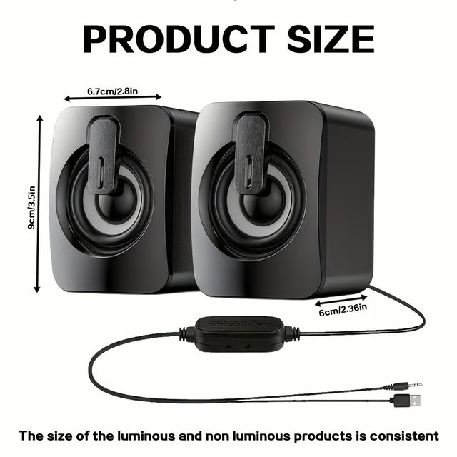 Premium LED Computer Speakers with High-Fidelity Stereo Sound for Desktop & Gaming