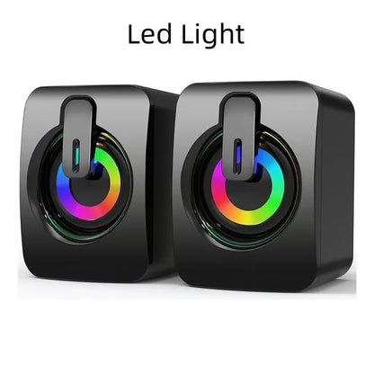 Premium LED Computer Speakers with High-Fidelity Stereo Sound for Desktop & Gaming
