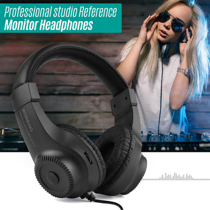 Professional Studio Monitoring Headphones for Audio Recording & Music Production