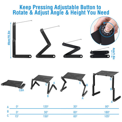 Adjustable Laptop Stand with 360° Rotating Joints – Foldable Ergonomic Desk Stand