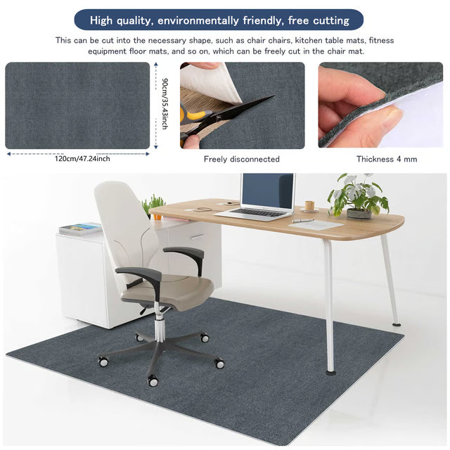 Office Chair Floor Mat for Hardwood, Tile & Everyday Workspace Protection