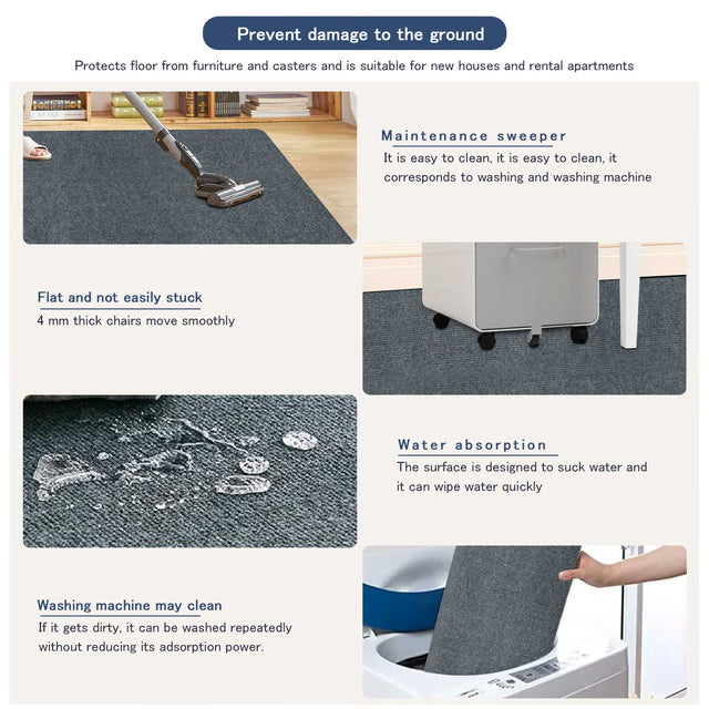 Office Chair Floor Mat for Hardwood, Tile & Everyday Workspace Protection