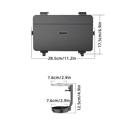 Backseat Organizer with Foldable Tray, Dual Cup Holders &amp; Phone Slot – Premium Vehicle Seat Back Organizer