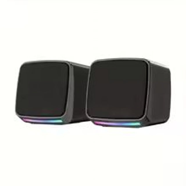 Mini USB Computer Speakers with Stereo Sound & Colorful Lights – Portable 6W AUX Desktop Speakers for Laptop & PC