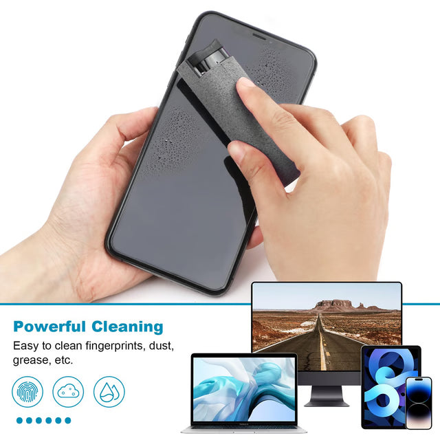 Portable Screen Cleaning Spray & Microfiber Cloth Set for Phones, Tablets & Glass Surfaces