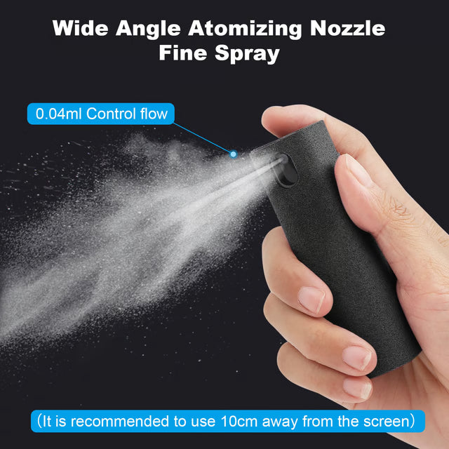 Portable Screen Cleaning Spray & Microfiber Cloth Set for Phones, Tablets & Glass Surfaces